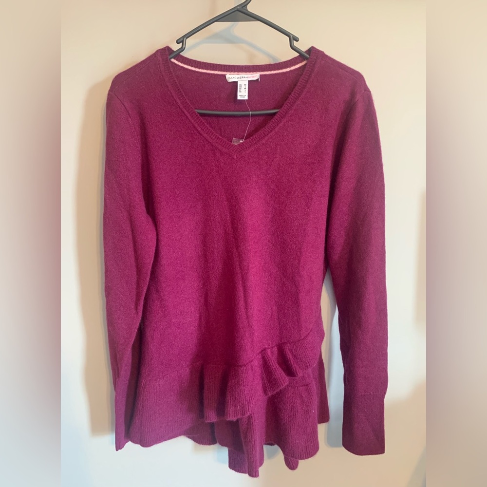 NEW Isaac Mizrahi Live Cashmere Sweater (Burgundy) - Size M